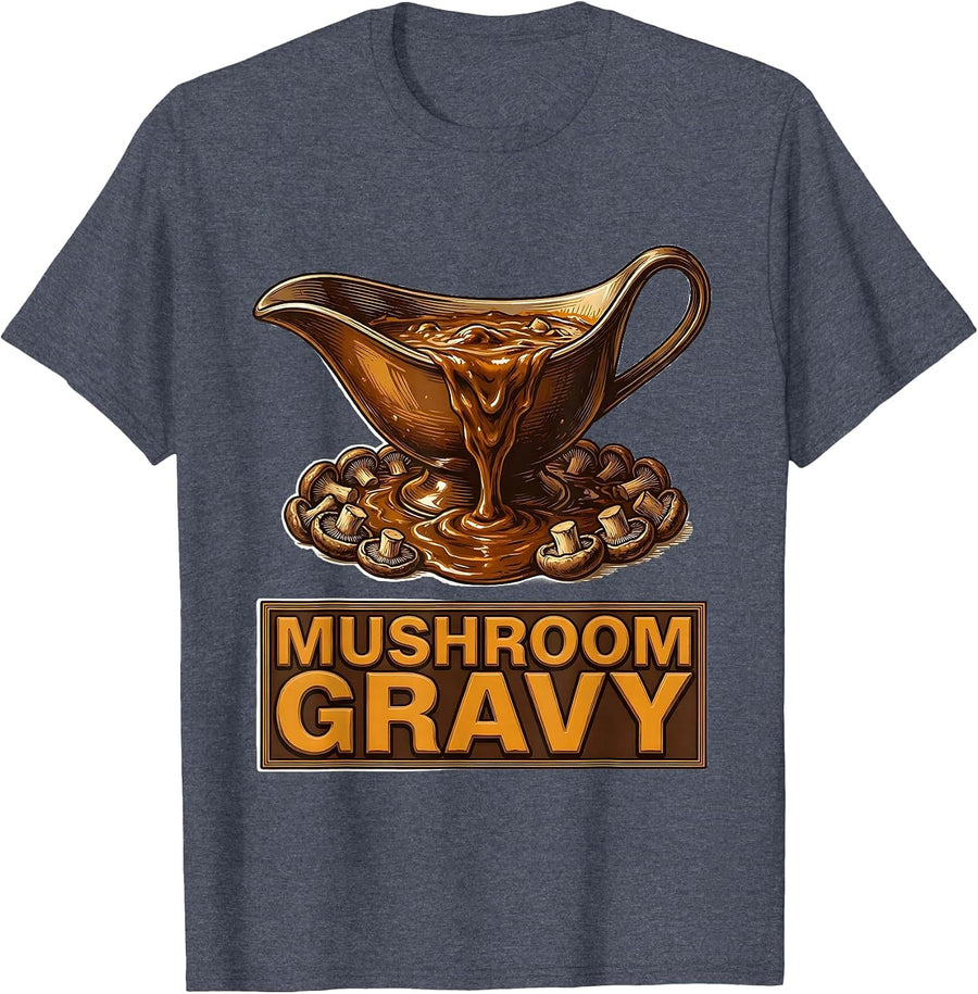 Mushroom Gravy Bootleg 90's Rap Rock Vintage Funny T-Shirt - Heather Blue