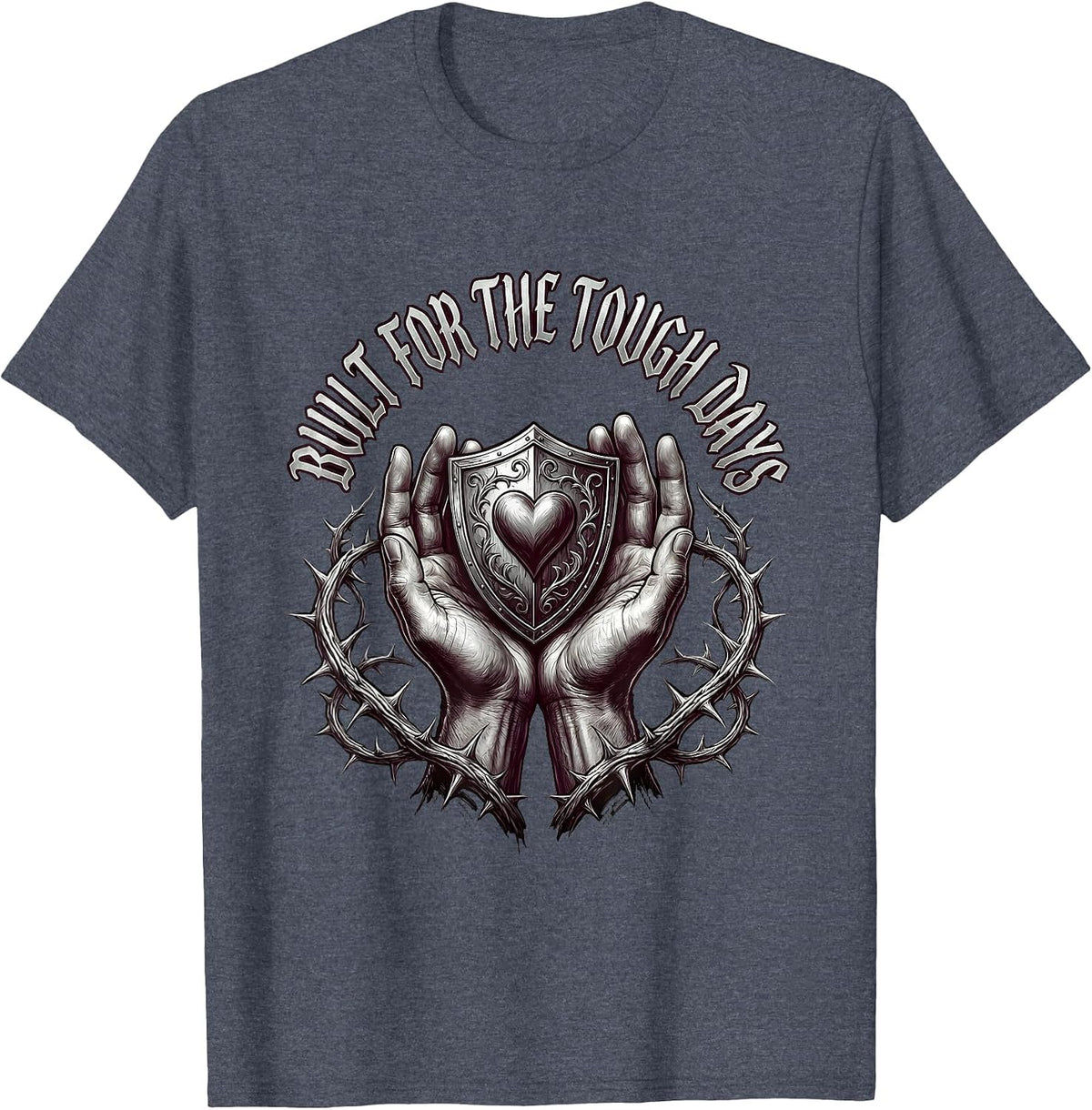 Built for the Tough Days Social Worker Design T-Shirt - Heather Blue