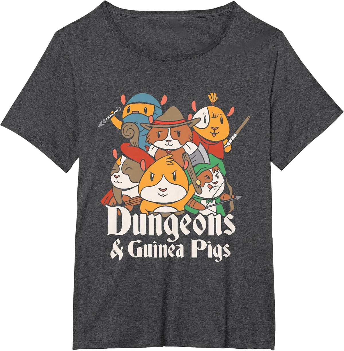 Dungeons and Guinea Pigs Parody T-Shirt - Dark Heather Grey