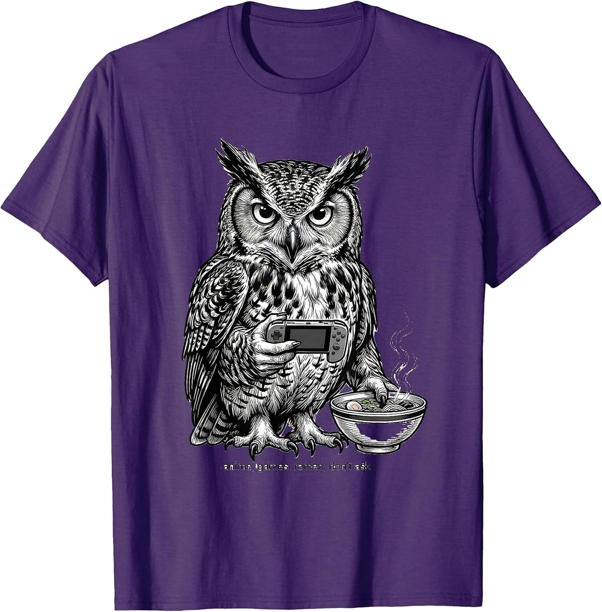 anime games ramen don't ask Funny Anime Cat Gamer Gift T-Shirt - Purple