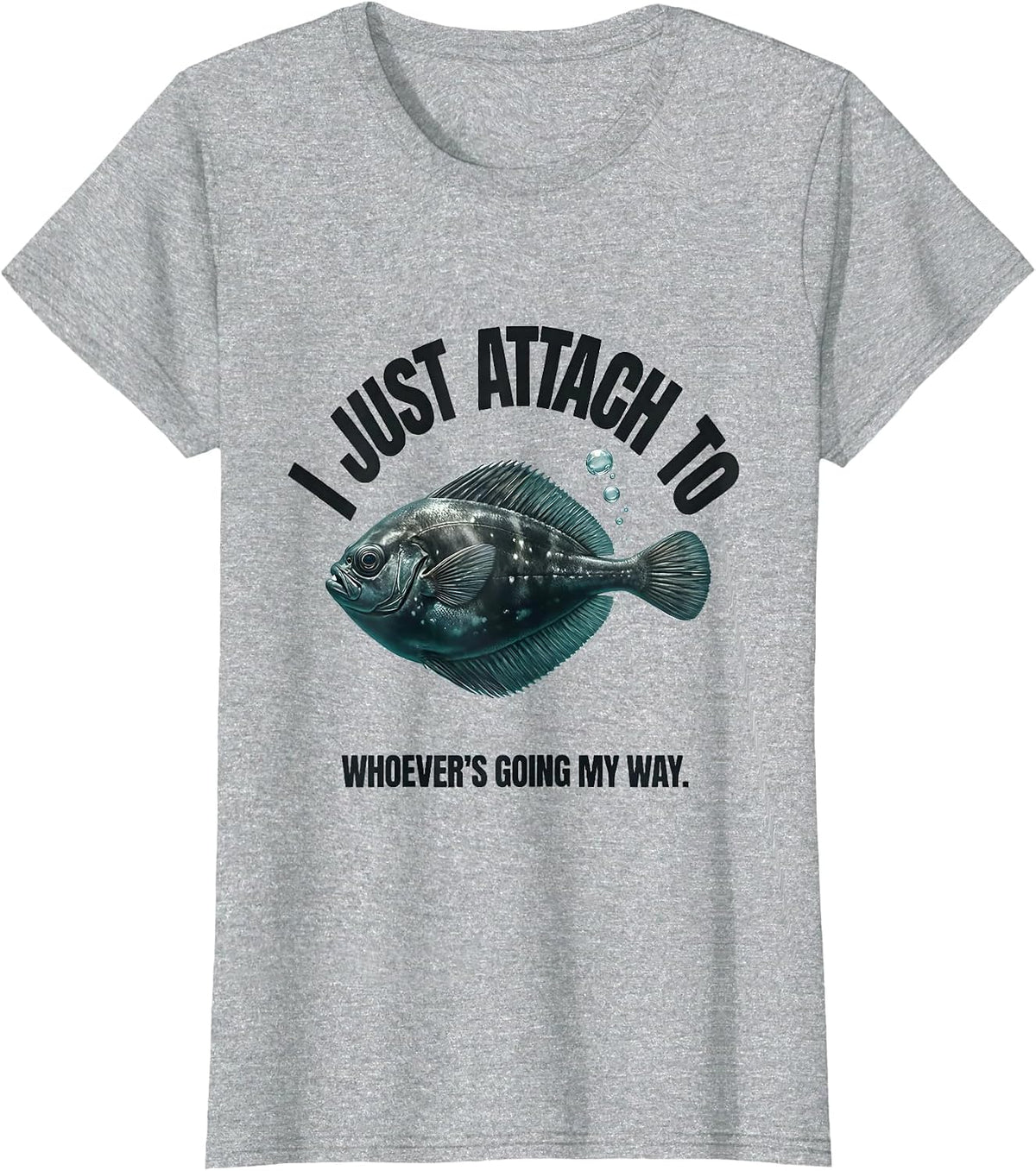 I Just Attach To Whoever's Going My Way Funny Shark Lover T-Shirt - Heather Grey