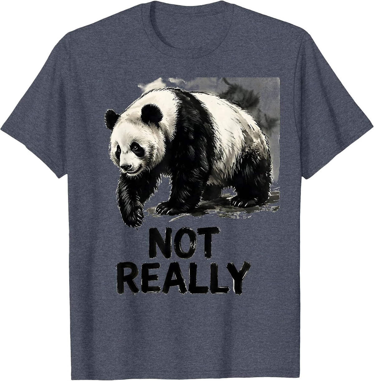 Not Really Funny Panda Bear Cute Animal Humor Kawaii T-Shirt - Heather Blue