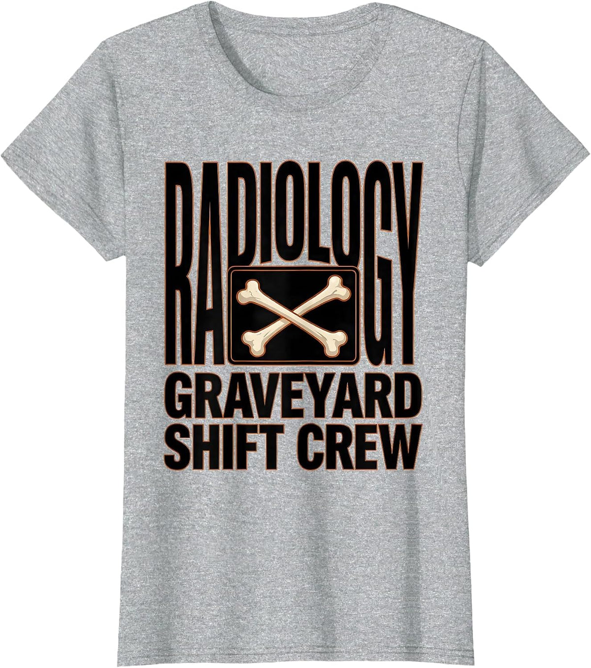 Radiology Graveyard Shift Crew Funny X-Ray Tech Halloween T-Shirt - Heather Grey