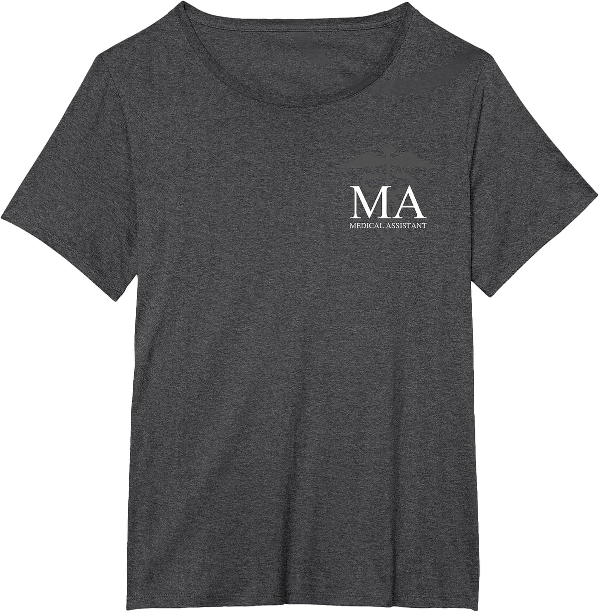 Medical Assistant - Professional MA - Caduceus - Front/Back T-Shirt - Dark Heather Grey