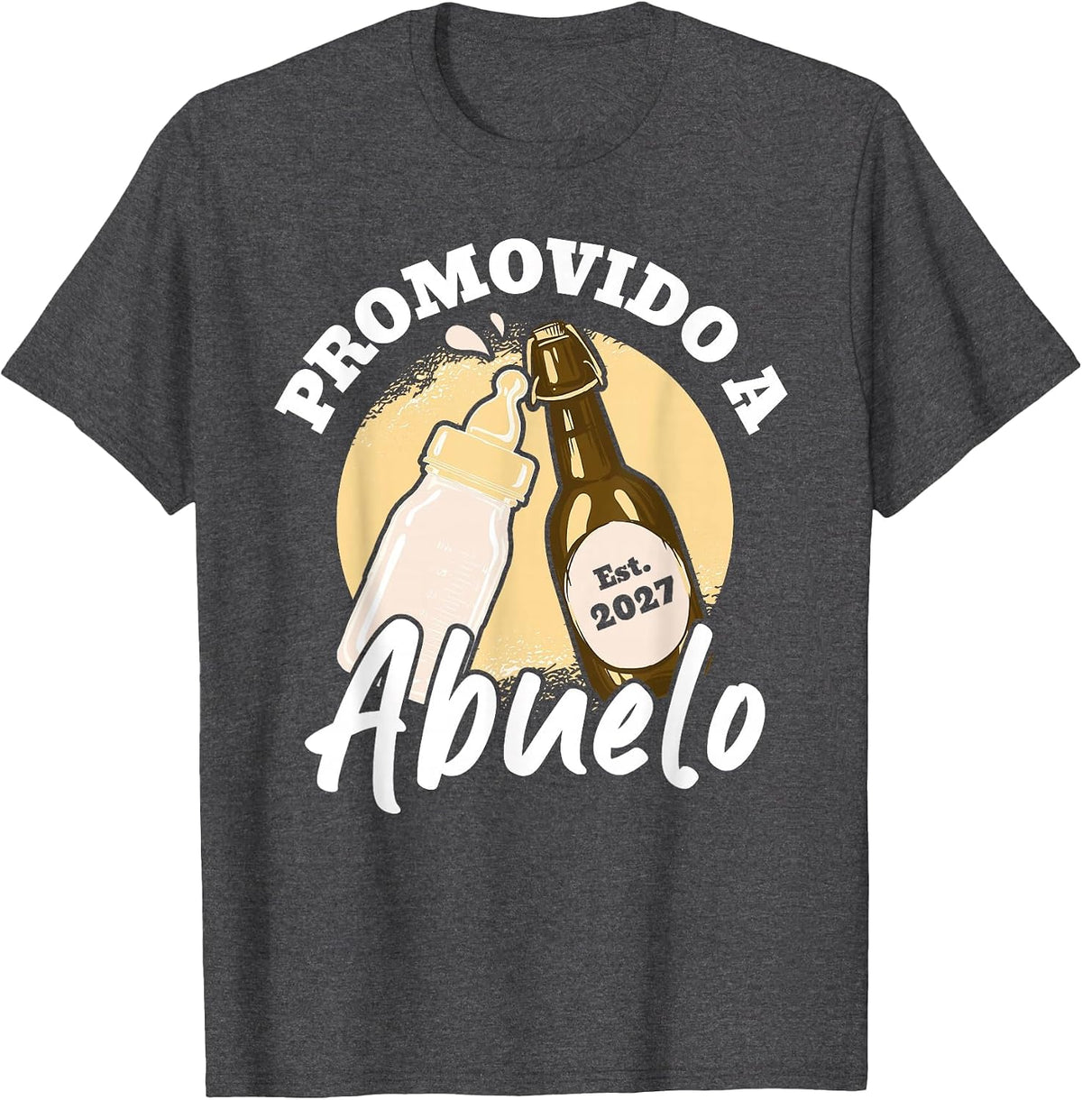 Abuelo Cargando Promovido A Abuelo 2027 T-Shirt - Dark Heather Grey