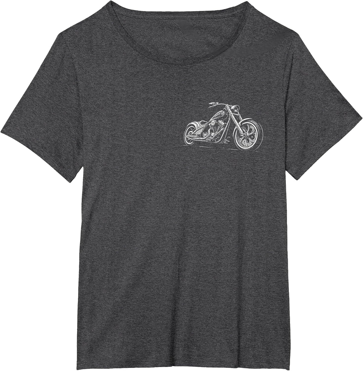 Motorcycle Graphic Men's Biker T-Shirt - Dark Heather Grey