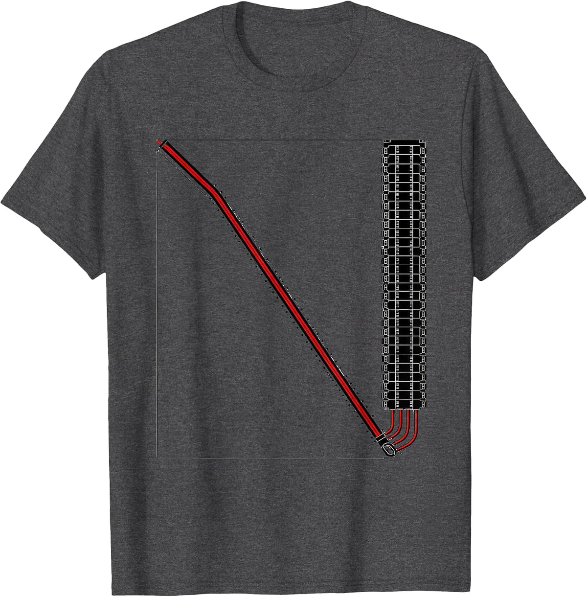 Men's Electrician Trade Pride Humor Graphic Circuit Breaker Panel T-Shirt - Dark Heather Grey