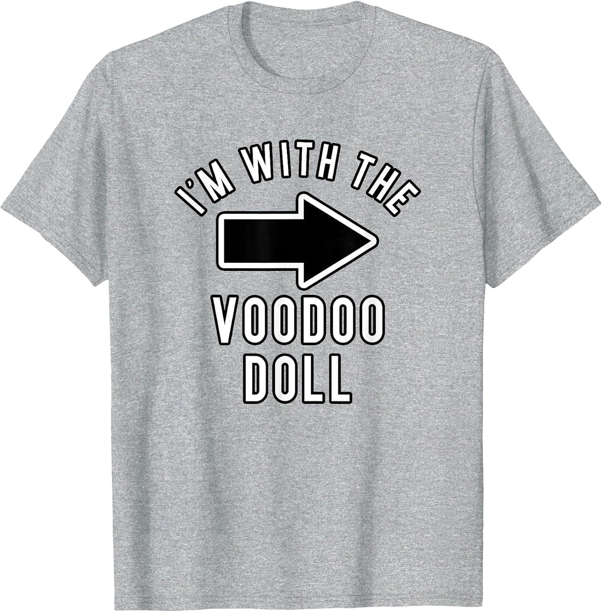 Couples Halloween Costume Shirts I'm with The Voodoo Doll T-Shirt - Heather Grey