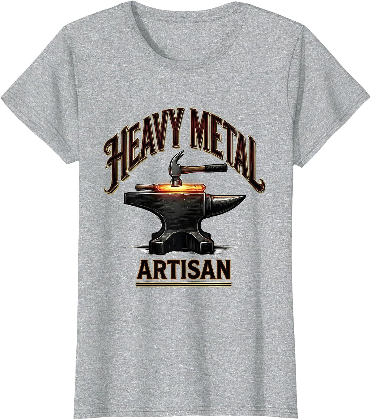 Women's Heavy Metal Artisan Funny Blacksmith Forge Gift T-Shirt - Heather Grey