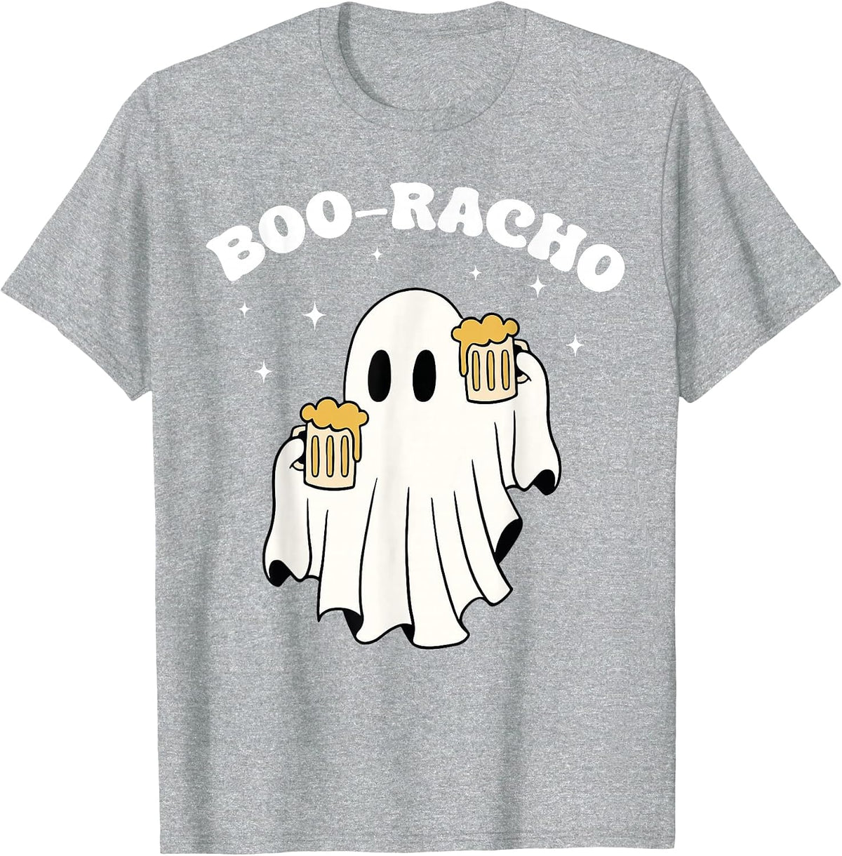 Halloween Drinking Ghost Boo Racho Funny Spanish Party T-Shirt - Heather Grey