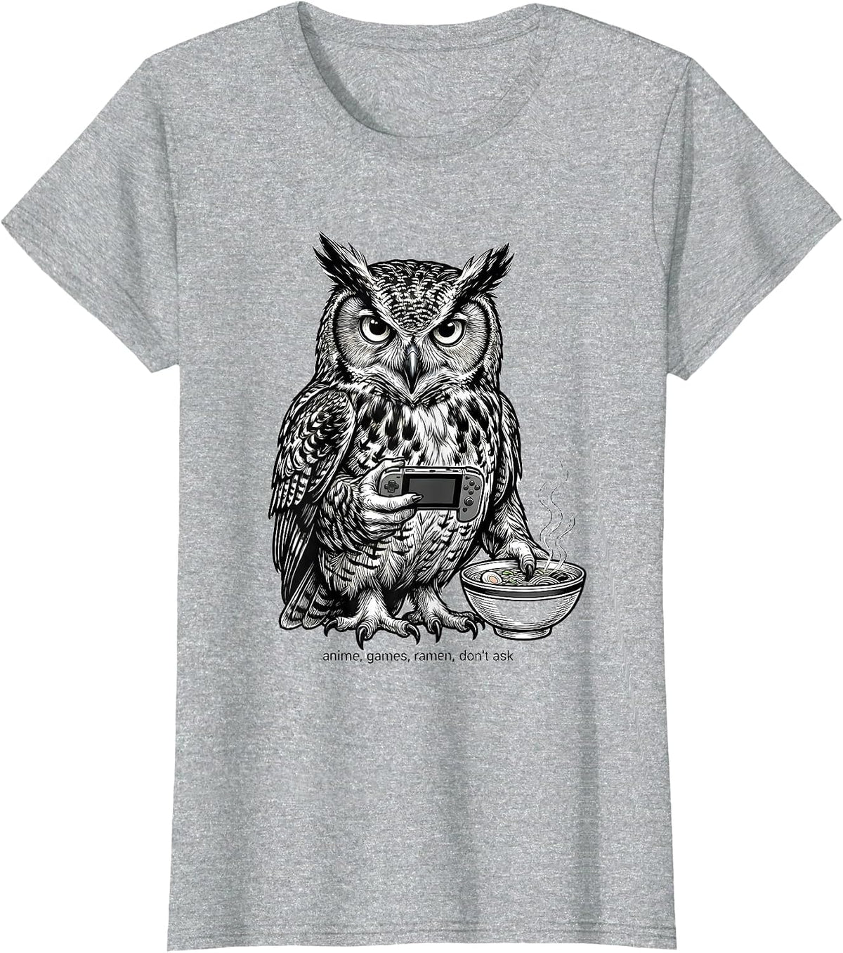 anime games ramen don't ask Funny Anime Cat Gamer Gift T-Shirt - Heather Grey