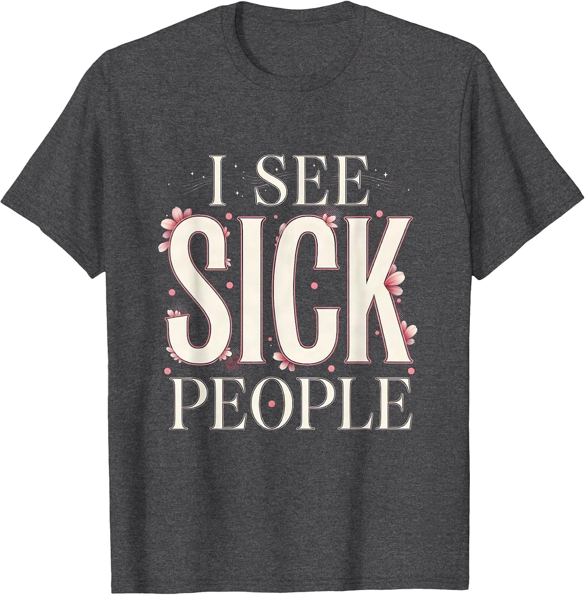 Men's Halloween Nurse I See Sick People Crystal Ball T-Shirt - Dark Heather Grey