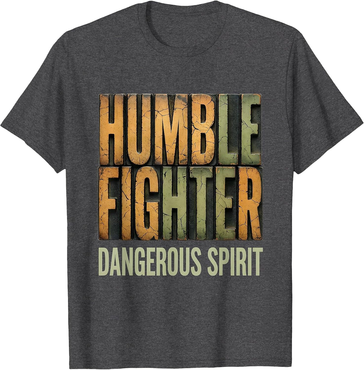 Humble Fighter Dangerous Spirit Muay Thai Design T-Shirt - Dark Heather Grey