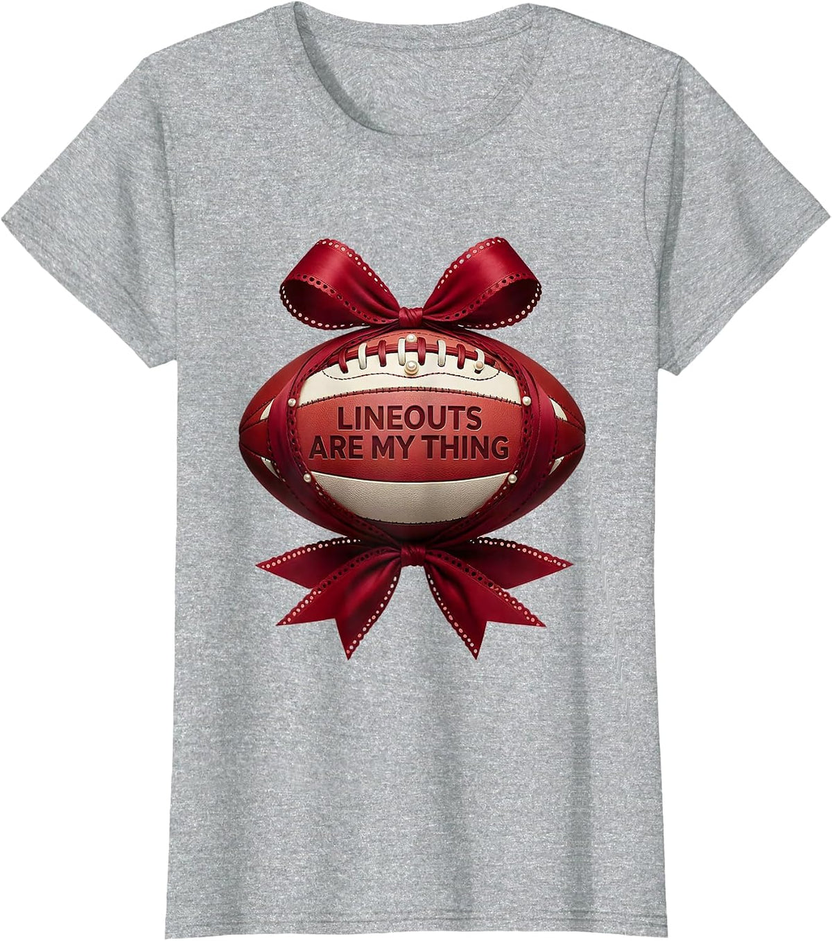 Lineouts Are My Thing Rugby Graphic Design T-Shirt - Heather Grey