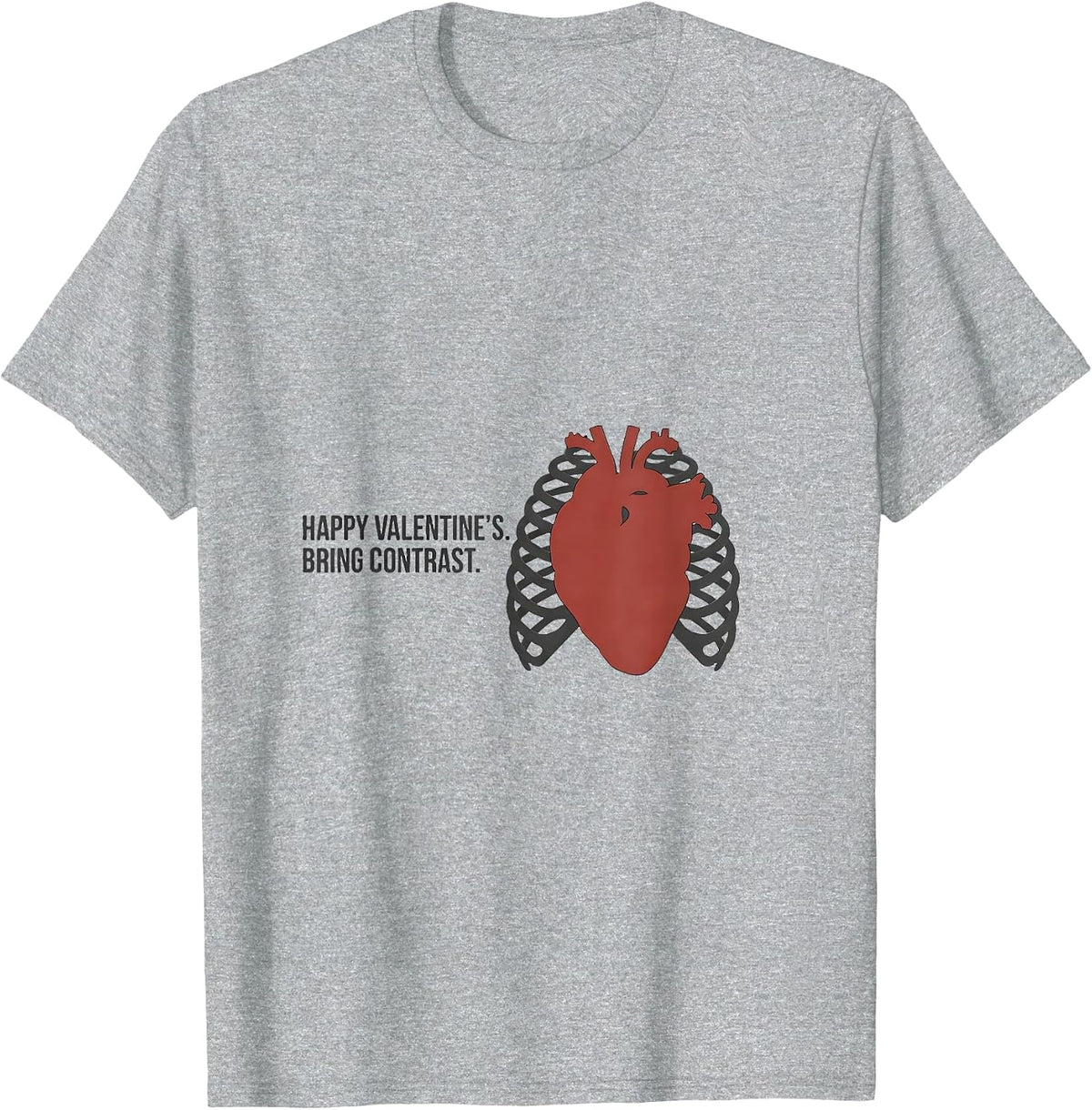 Men's Happy Valentine's Bring Contrast Funny Radiology Tech T-Shirt - Heather Grey