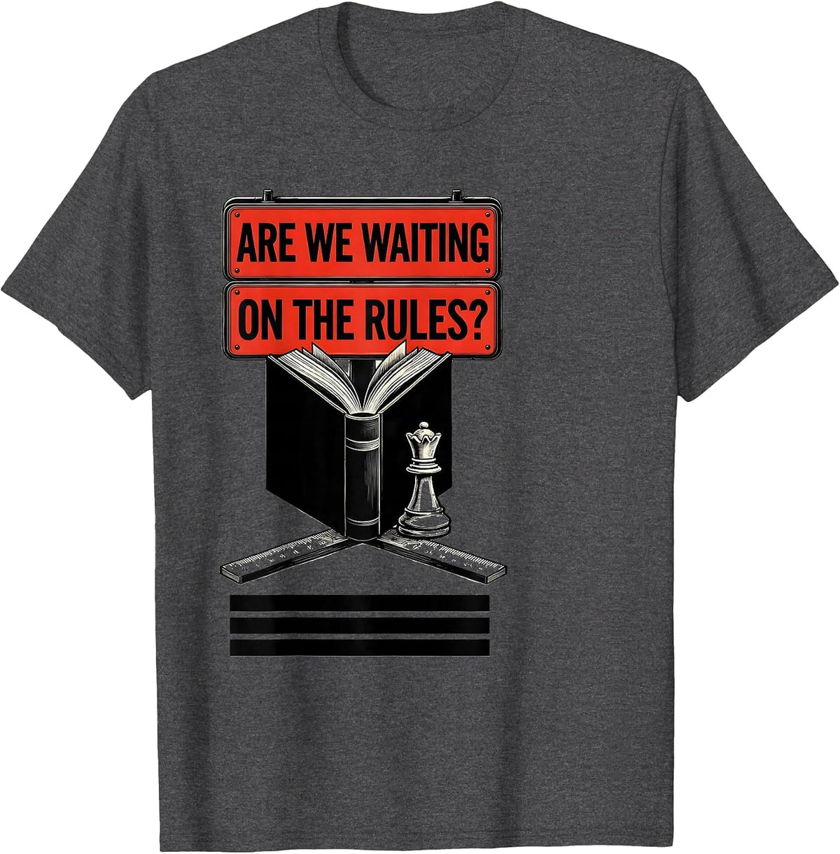 Men's Are We Waiting On The Rules Funny Board Game Night Host T-Shirt - Dark Heather Grey