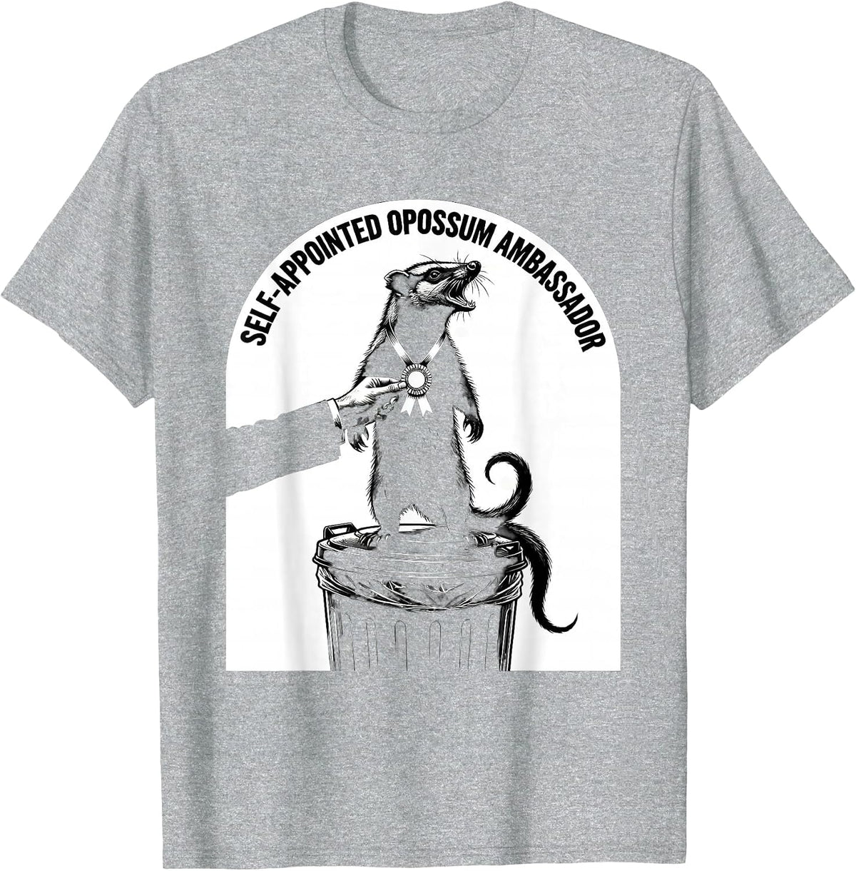 Men's Self-Appointed Opossum Ambassador Funny Possum Lover Meme T-Shirt - Heather Grey