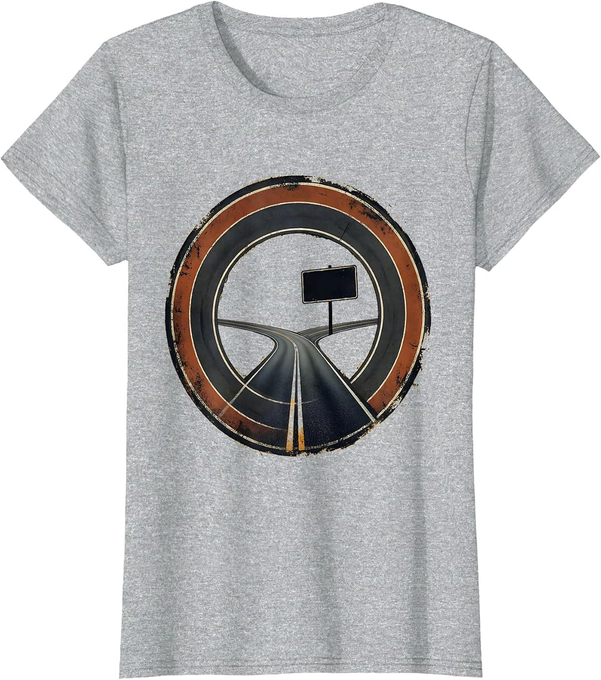 Women's Distressed Math Teacher Road Track Badge Humor T-Shirt - Heather Grey