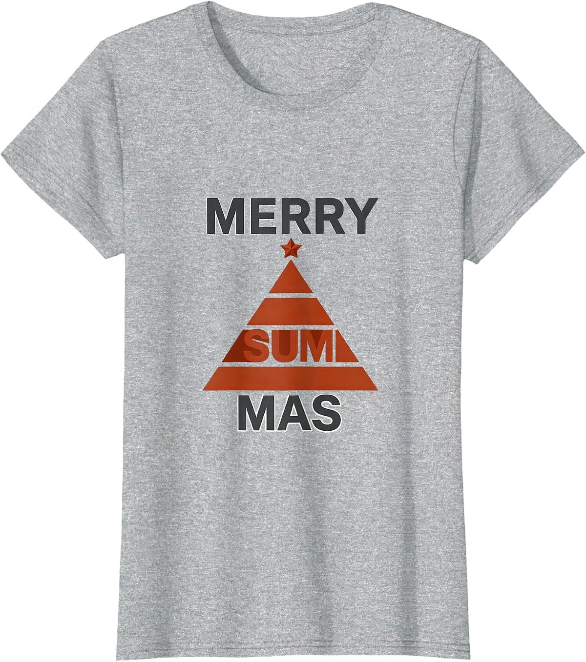 Merry Sum-mas Minimalist Math Teacher Christmas Humor T-Shirt - Heather Grey