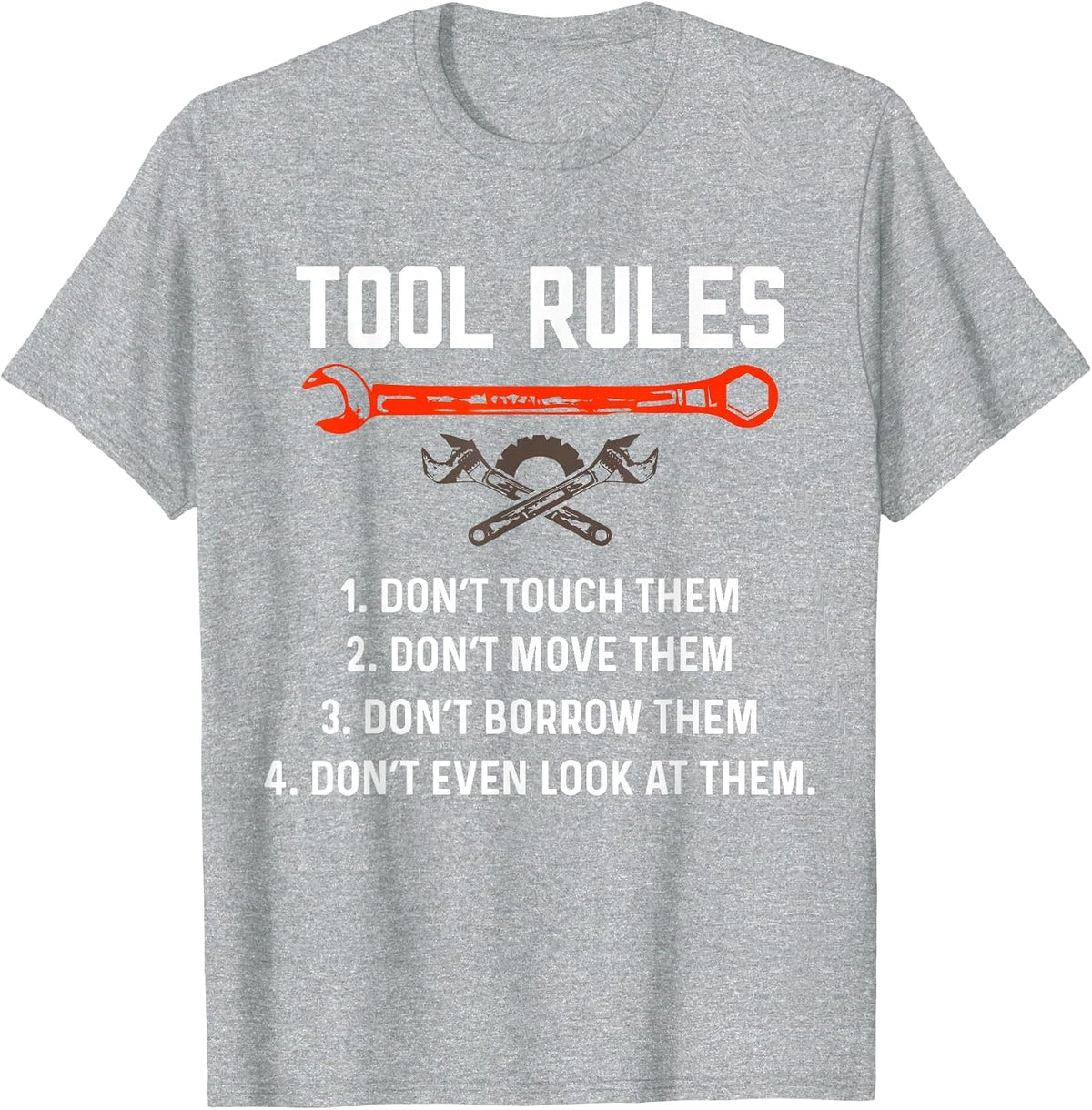 Funny Mechanic Tool Rules Auto Repair Car Mechanic Handyman T-Shirt - Heather Grey