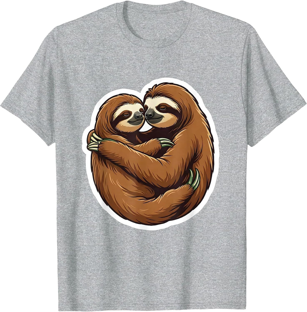 Men's Sloth Hug Funny Sloth Lover Animal Humor T-Shirt - Heather Grey