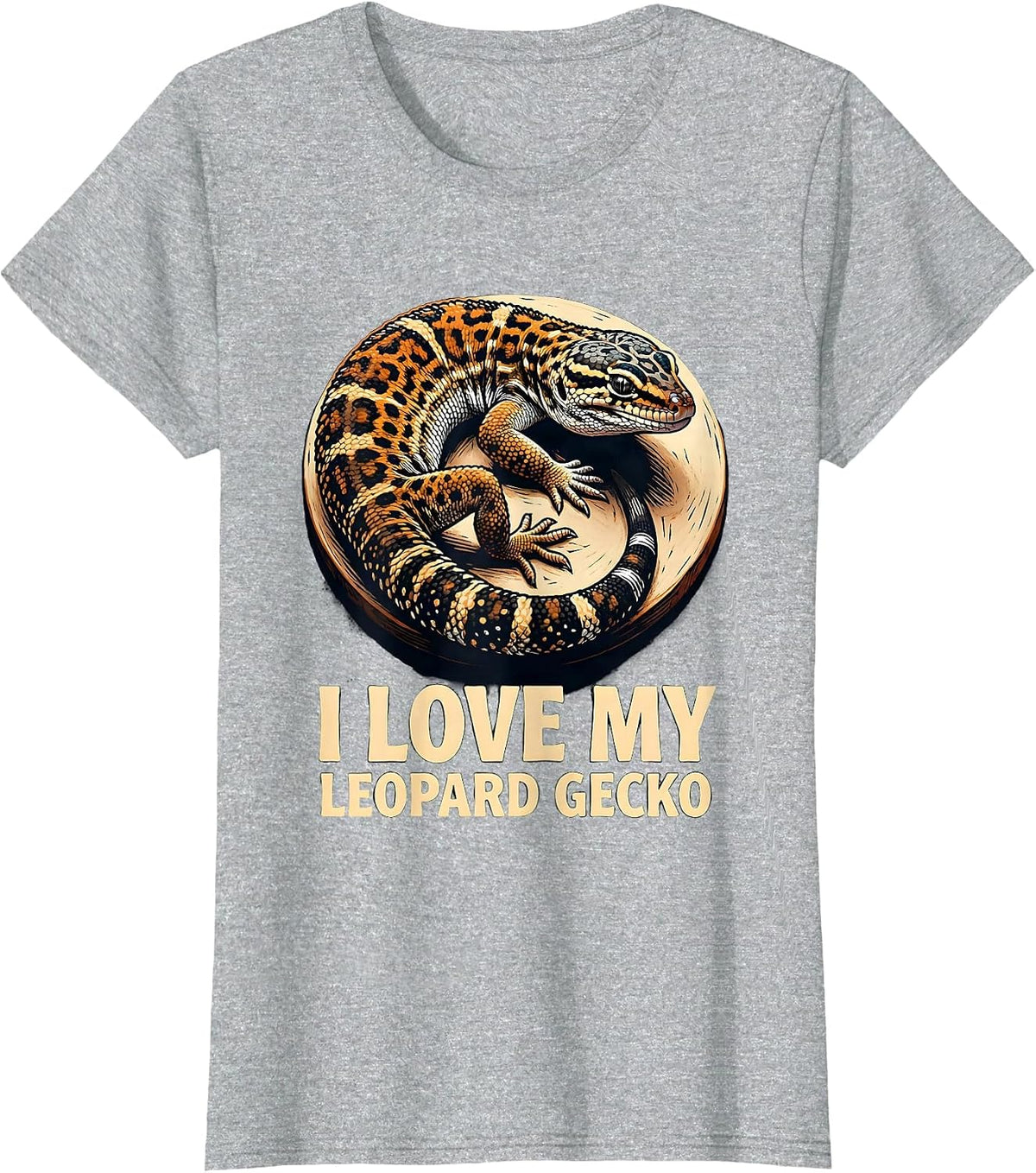 I Love My Leopard Gecko Cute Reptile Leopard Gecko Lover T-Shirt - Heather Grey