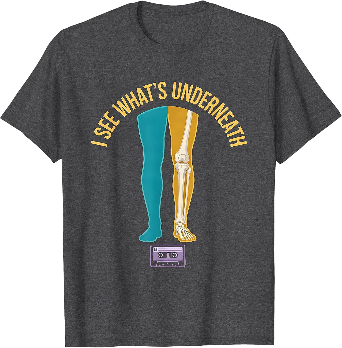 I See What's Underneath Funny Radiology Tech X-ray T-Shirt - Dark Heather Grey