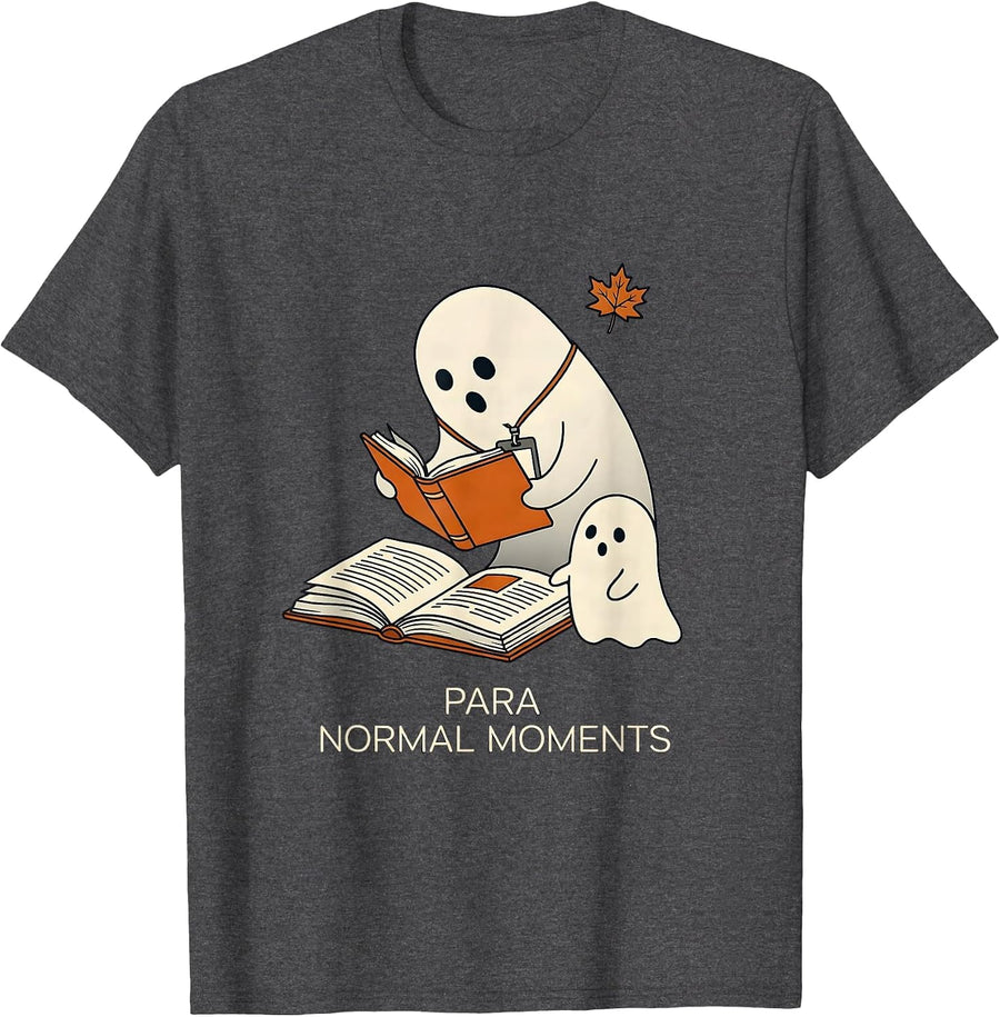 Men's Para Normal Moments Funny Paraprofessional Ghost Halloween T-Shirt - Dark Heather Grey