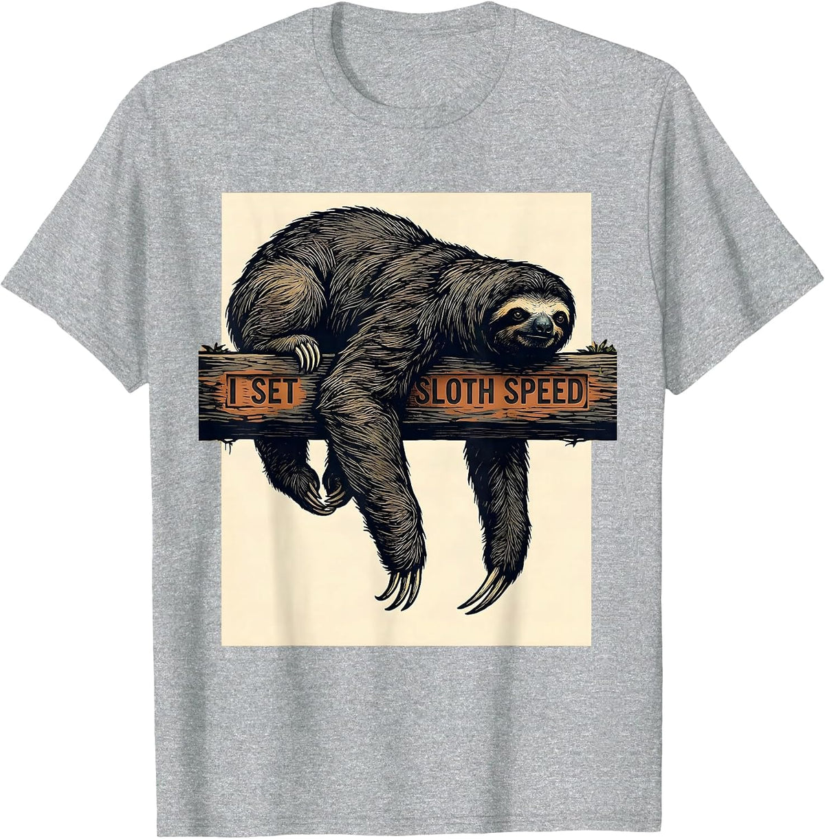 Men's I Set Sloth Speed Funny Sloth Lover Novelty Humor Gift T-Shirt - Heather Grey