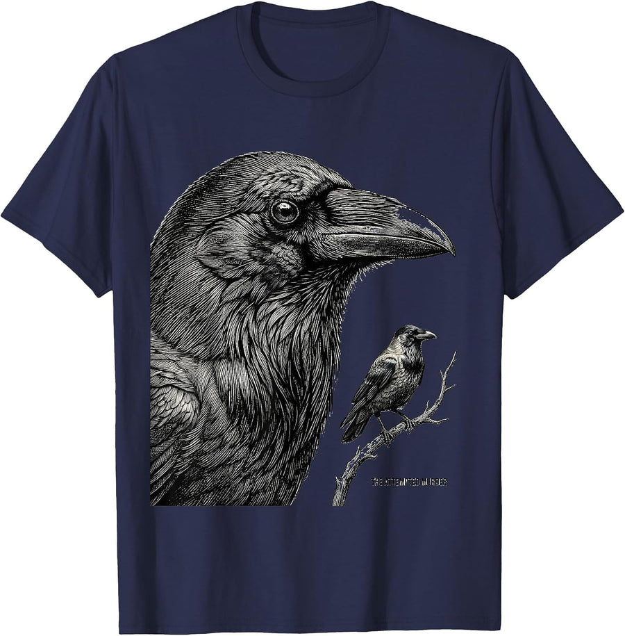 The Attempted Murder Dark Humor Crow Lover Birding Gift T-Shirt - Navy Blue
