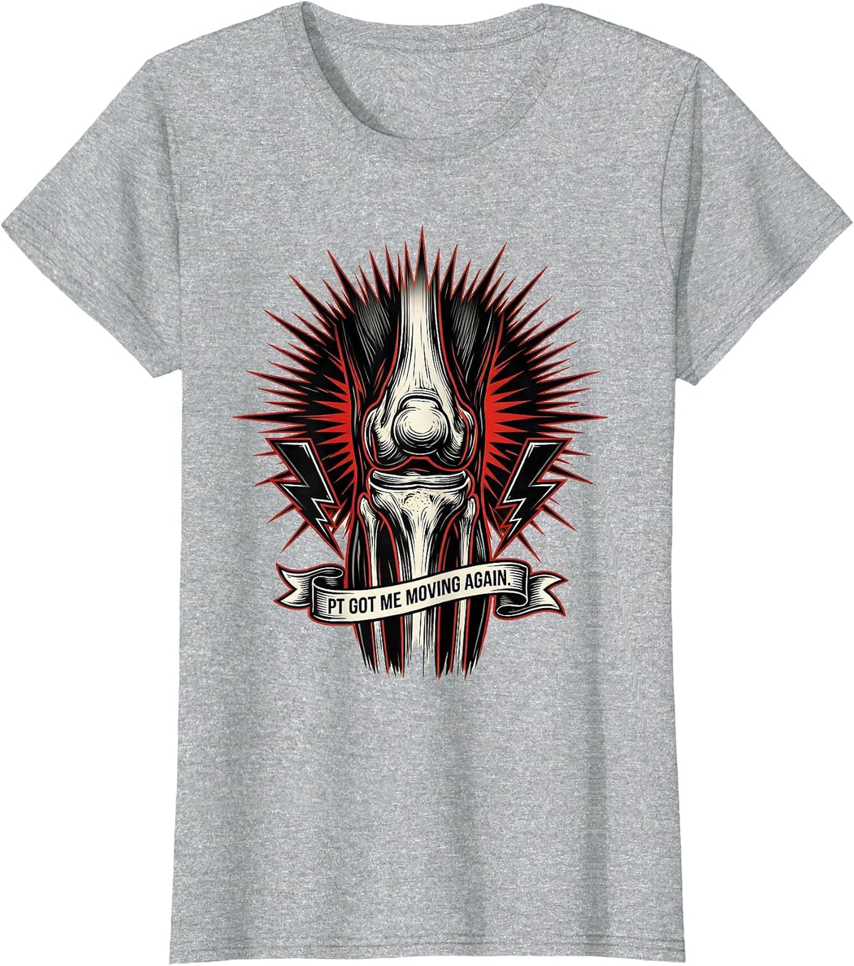 PT Got Me Moving Again Physical Therapy Design T-Shirt - Heather Grey