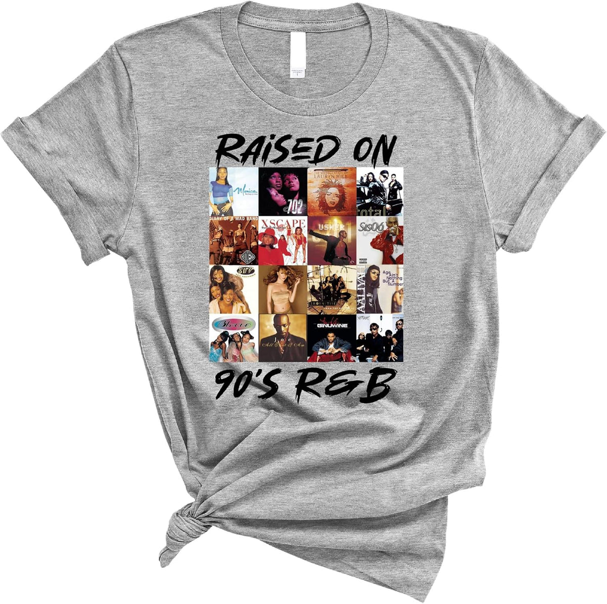 Raised On 90s R&B T-Shirt, Vintage Music Lover Tee for Fans of 1990s R&B Nostalgia, Music Era Clothing for Adults and Teens