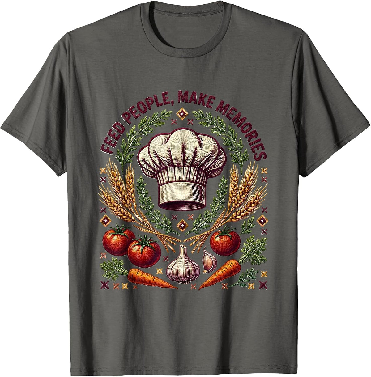 Men's Feed People Make Memories Chef Design T-Shirt - Asphalt Grey