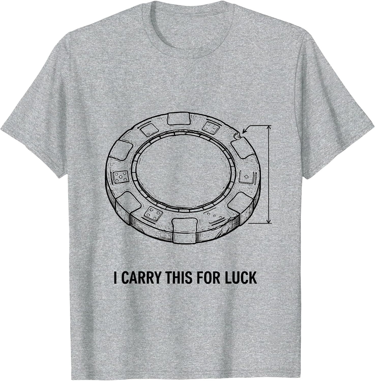 Men's I Carry This For Luck Funny Poker Card Player Casino Gambler T-Shirt - Heather Grey