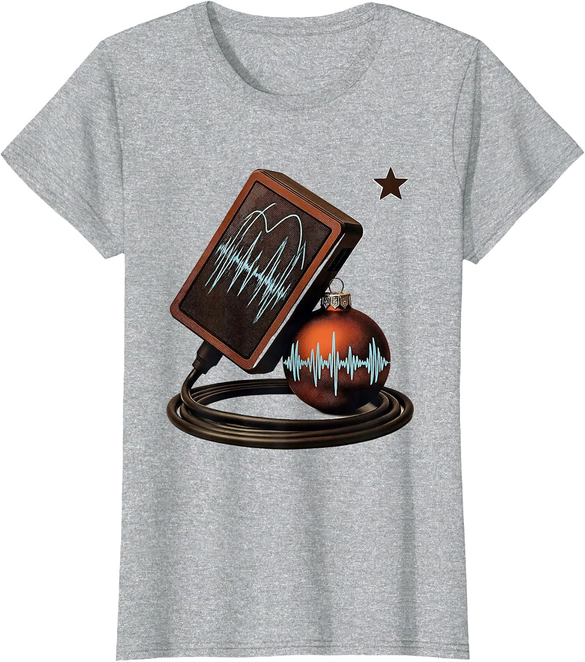 Ultrasound Transducer Christmas Ornament Sonographer Humor T-Shirt - Heather Grey