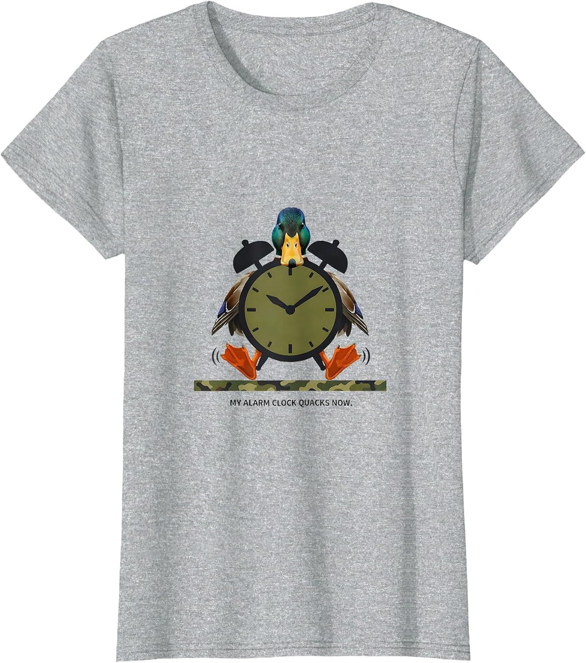 My Alarm Clock Quacks Now Funny Hunting Mallard Duck Youth T-Shirt - Heather Grey