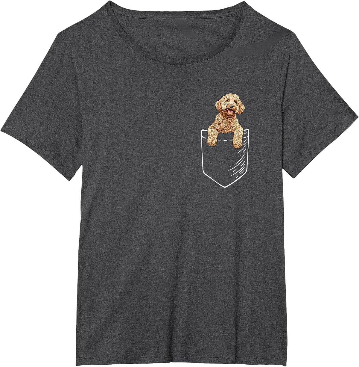 Mens Womens Funny Pocket Kids Goldendoodle Doodle Lover T-Shirt - Dark Heather Grey