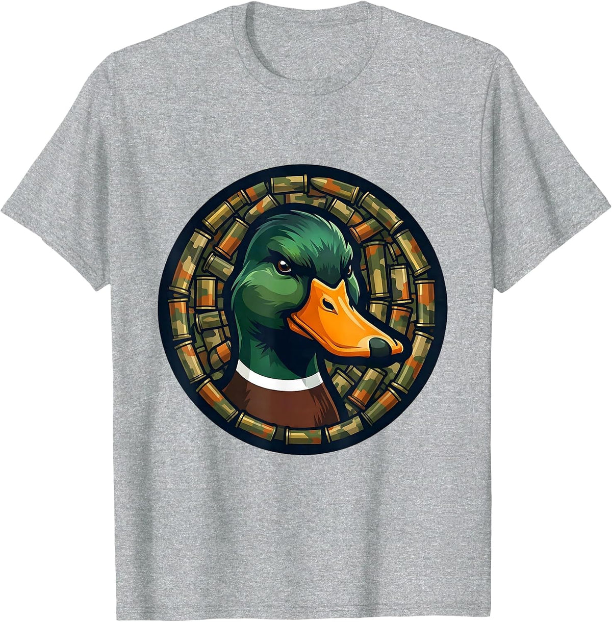 Men's Duck Camo Shotgun Shell Pattern Graphic Tee T-Shirt - Heather Grey