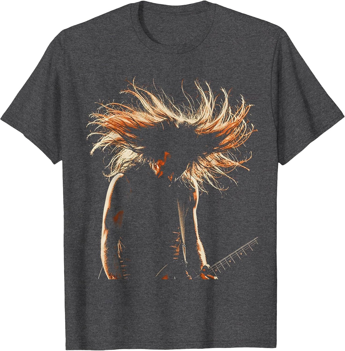 Headbanger Silhouette Concert Rock Music Graphic T-Shirt - Dark Heather Grey