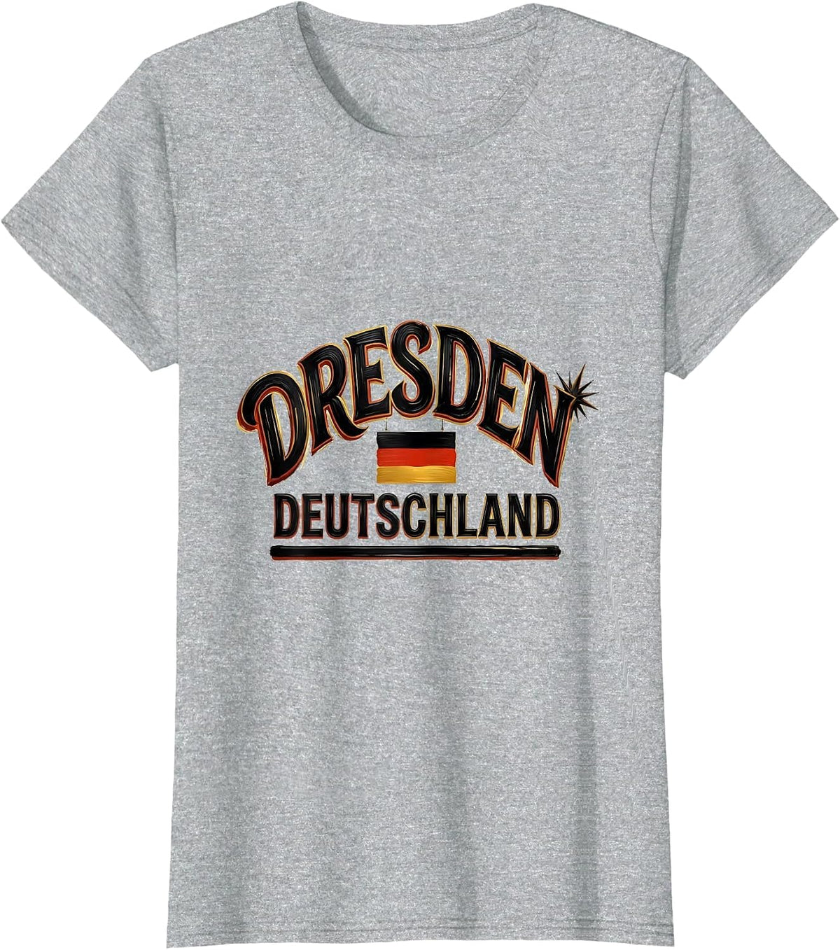Dresden Deutschland Sign Painter Showcard German National T-Shirt - Heather Grey
