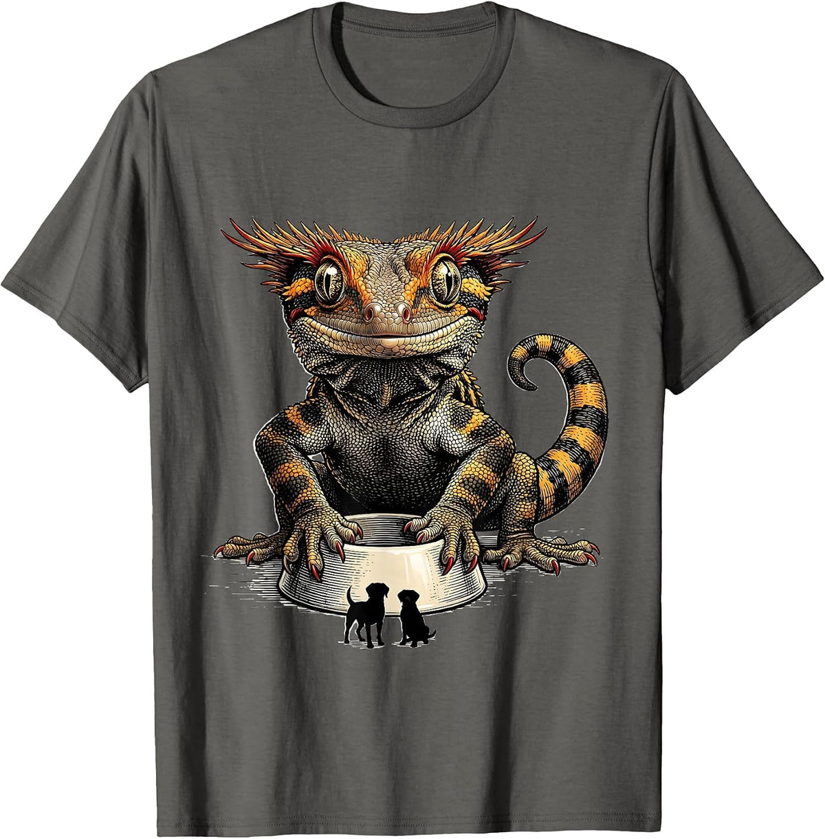 Monumental Crested Gecko Reptile Lover Humor Gift T-Shirt - Asphalt Grey