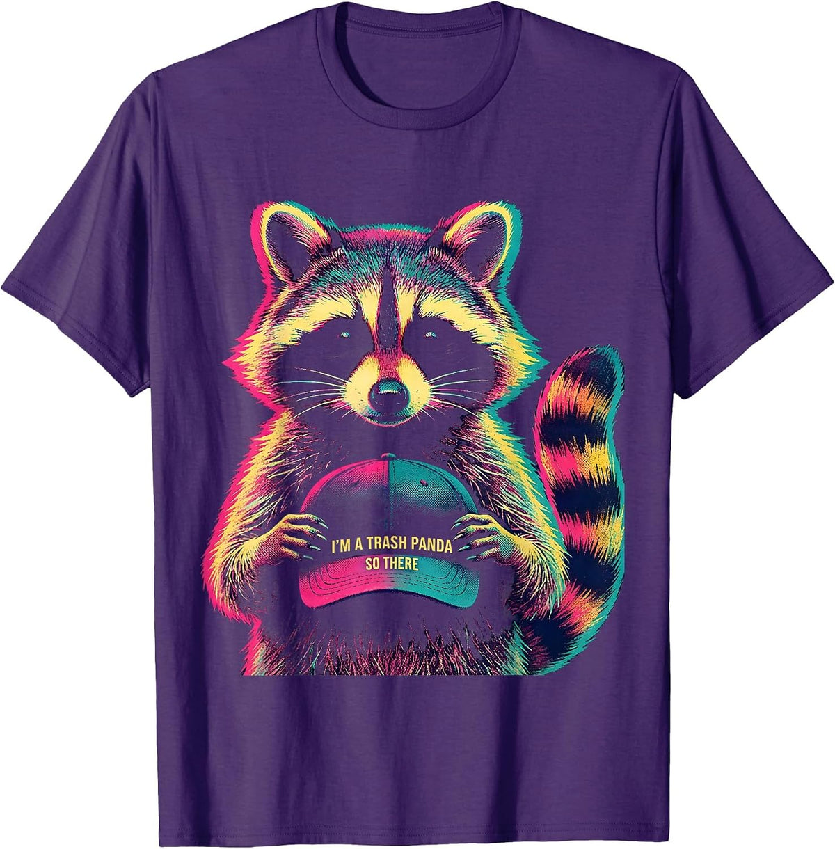Men's I'm A Trash Panda So There Funny Raccoon Meme Humor T-Shirt - Purple