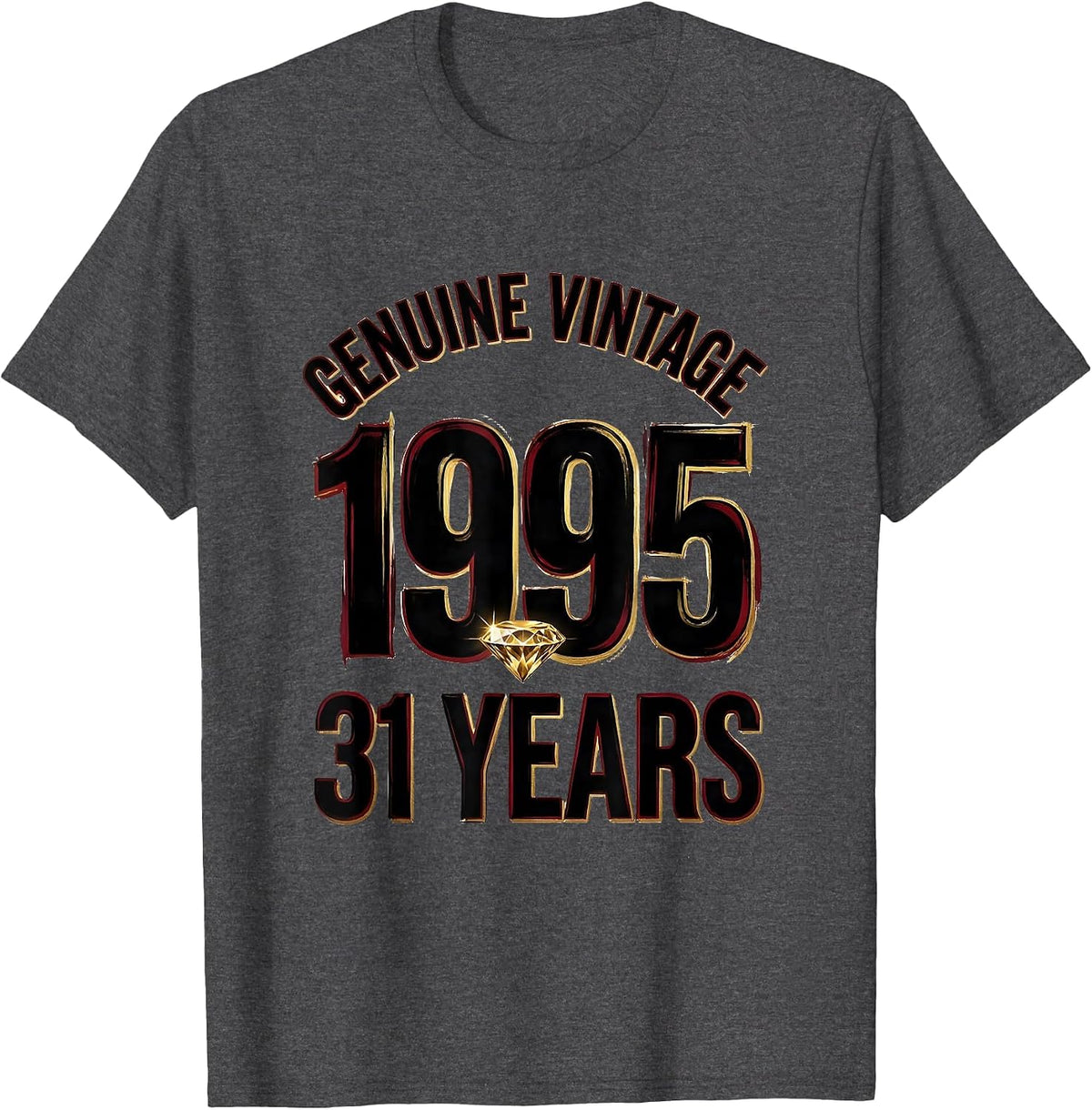 Men's Genuine Vintage 1995 31 Years Milestone Birthday Legend T-Shirt - Dark Heather Grey