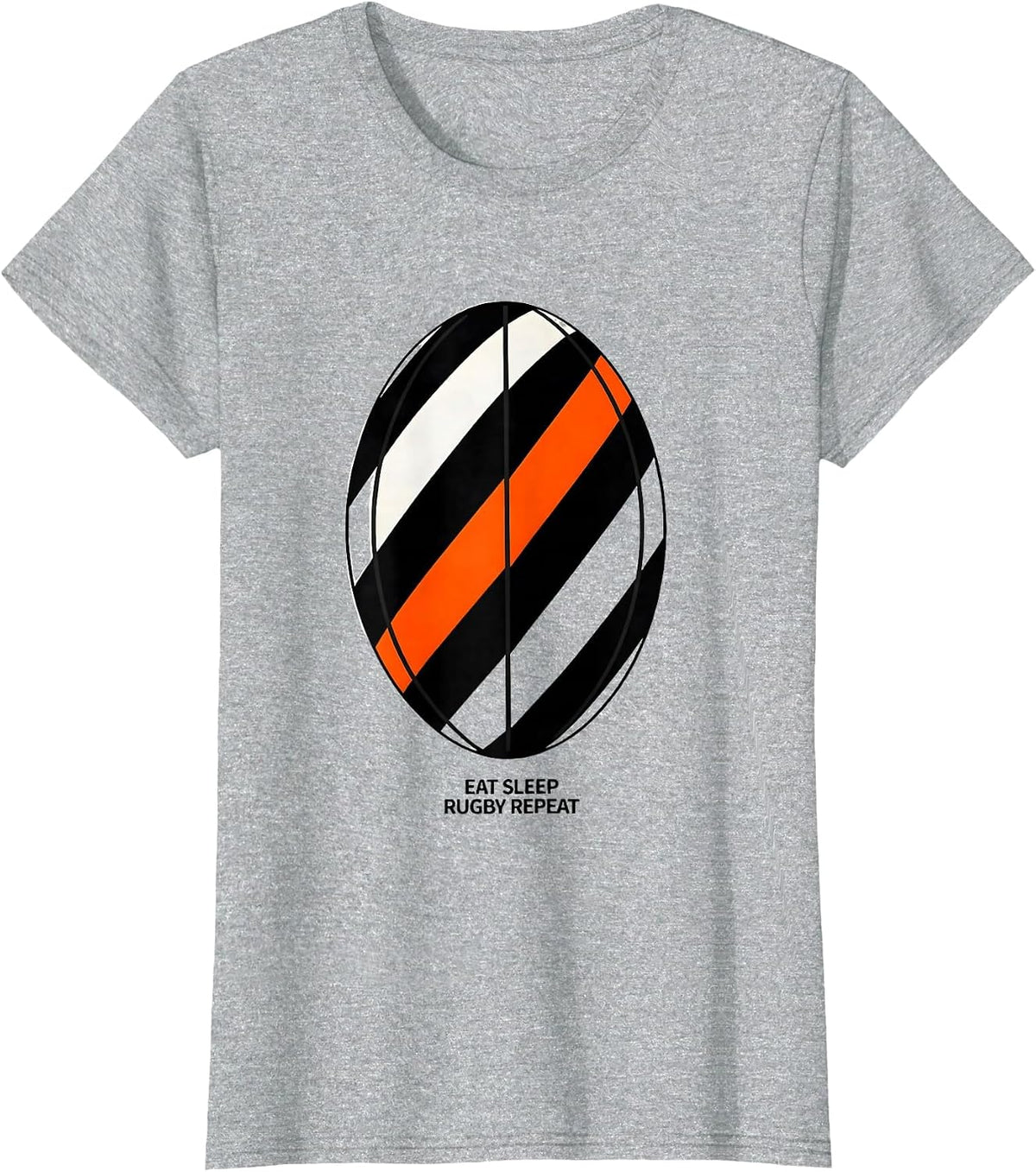 Women's EAT SLEEP RUGBY REPEAT Funny Rugby Fan Rugby Player Sport T-Shirt - Heather Grey
