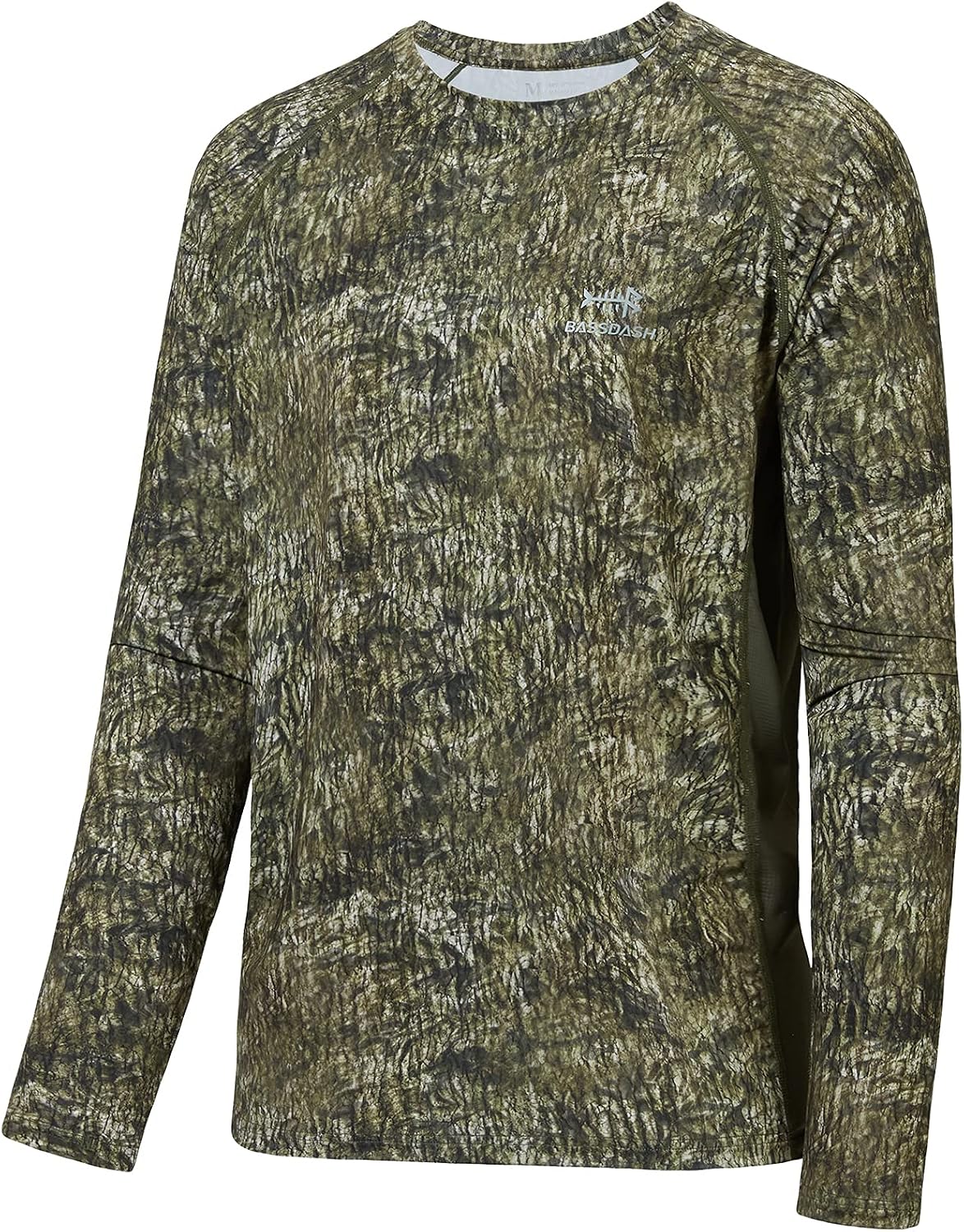 BASSDASH Men's Hunting Camo Performance Long Sleeve Shirt Fishing UPF50+ FS13M - Moss Wood