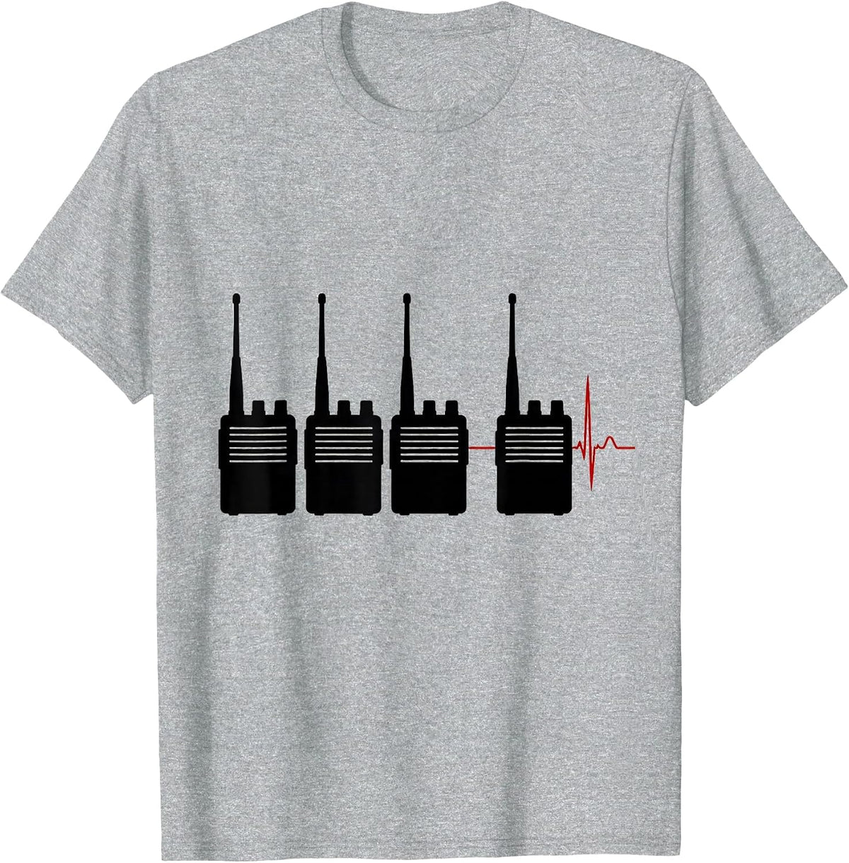 Men's Dispatch Radio Silhouettes Dark Humor EMT Paramedic Gift T-Shirt - Heather Grey
