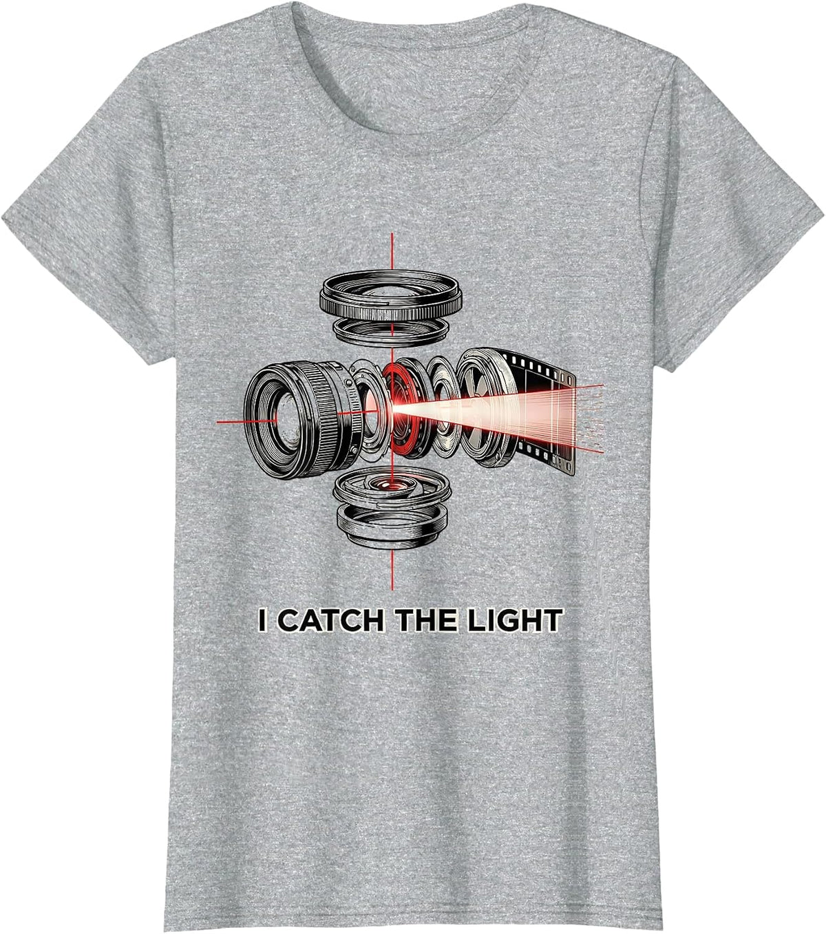 I Catch The Light Funny Photographer Gift Cool Photography T-Shirt - Heather Grey