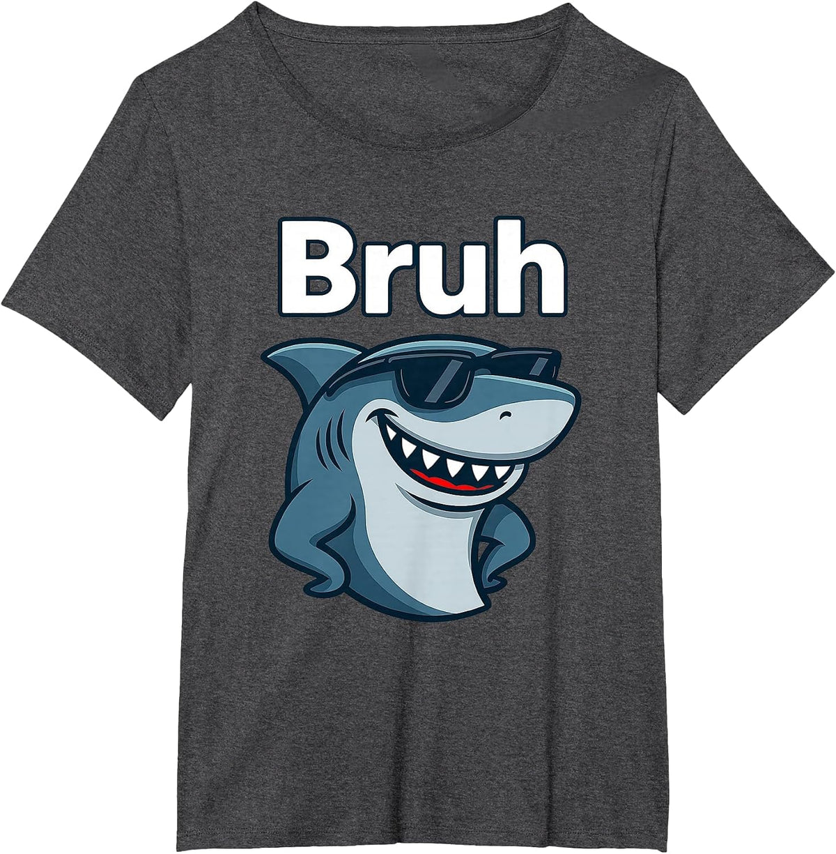 Bruh - Wildlife Sea Lover Marine Biology Shark Lover T-Shirt - Dark Heather Grey