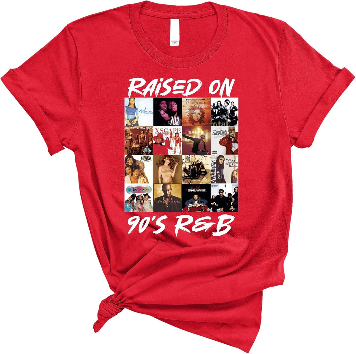 Raised On 90s R&B T-Shirt, Vintage Music Lover Tee for Fans of 1990s R&B Nostalgia, Music Era Clothing for Adults and Teens