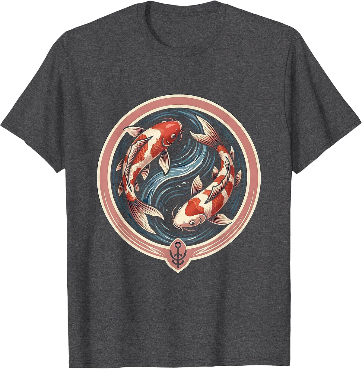Men's Cancer Awareness Koi Fish Swimming Upstream T-Shirt - Dark Heather Grey